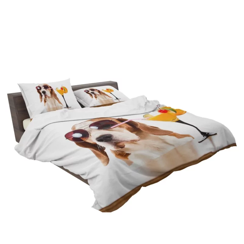 Basset Hound Cocktail Affair Stylish Fun Bedding Set 2