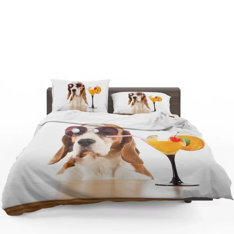 Basset Hound Cocktail Affair Stylish Fun Bedding Set