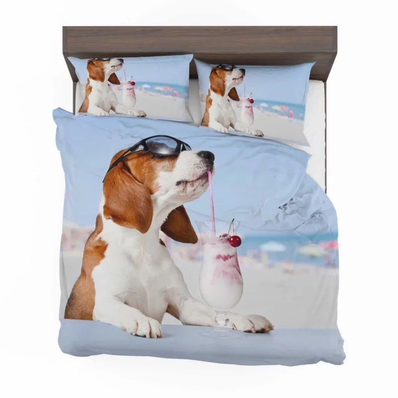 Basset Hound Humorous Moment Milkshake Joy Bedding Set 1