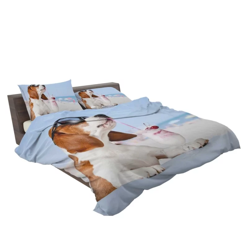 Basset Hound Humorous Moment Milkshake Joy Bedding Set 2