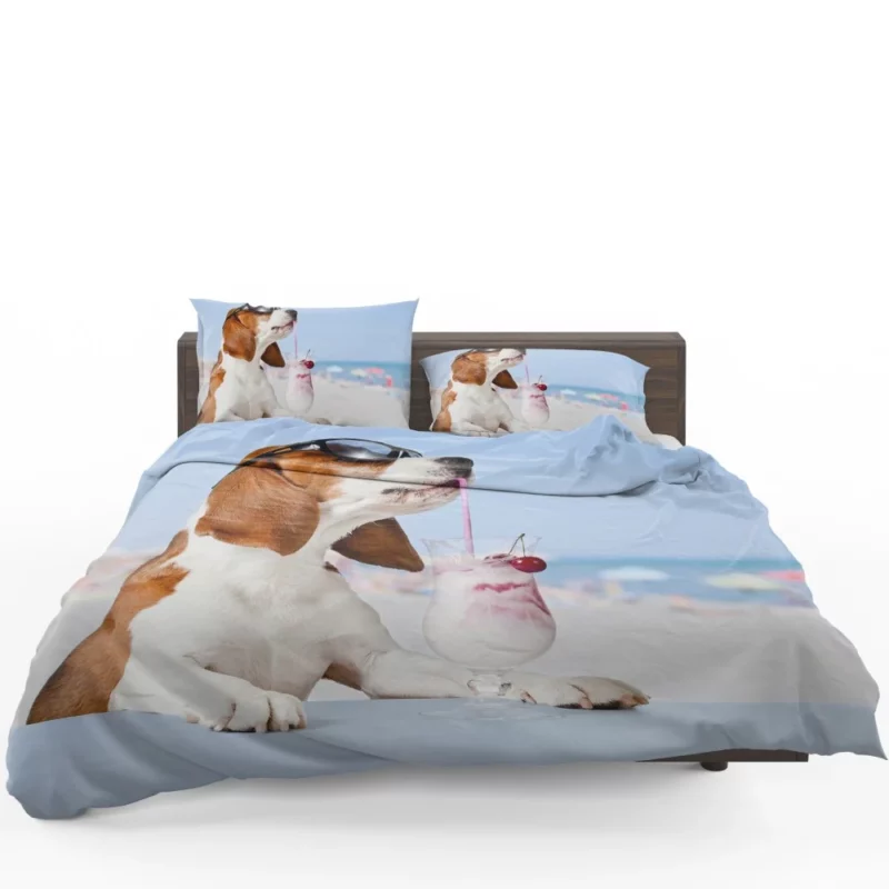 Basset Hound Humorous Moment Milkshake Joy Bedding Set