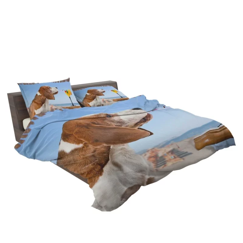 Basset Hound with a Summer Twist Playful Vibes Bedding Set 2