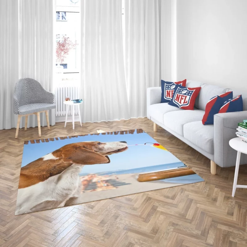 Basset Hound with a Summer Twist Playful Vibes Rug 2