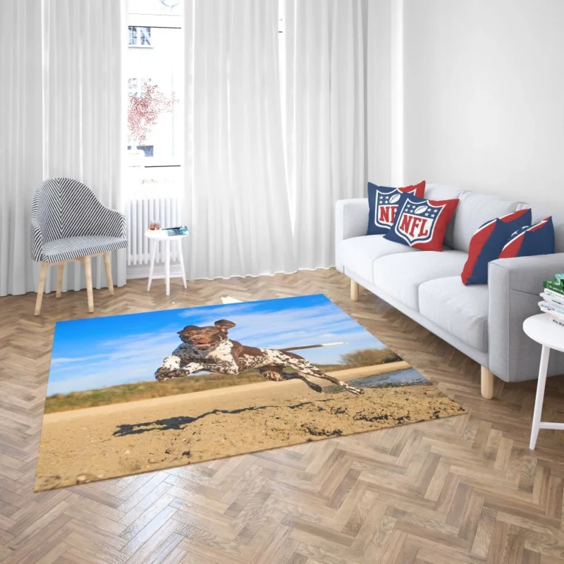 Beach Running German Shorthaired Pointer Rug 2