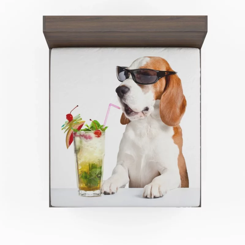 Beagle Cocktail Affair Summer Fun Fitted Sheet 1