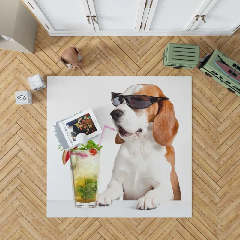 Beagle Cocktail Affair Summer Fun Rug