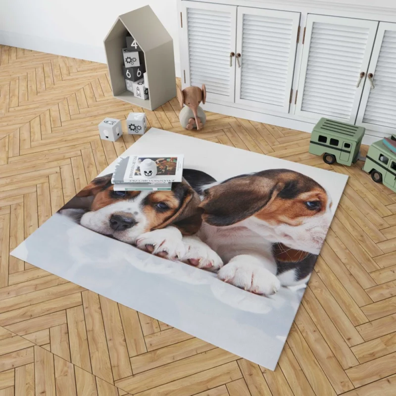 Beagle Curious Expression Playful Wonder Rug 1