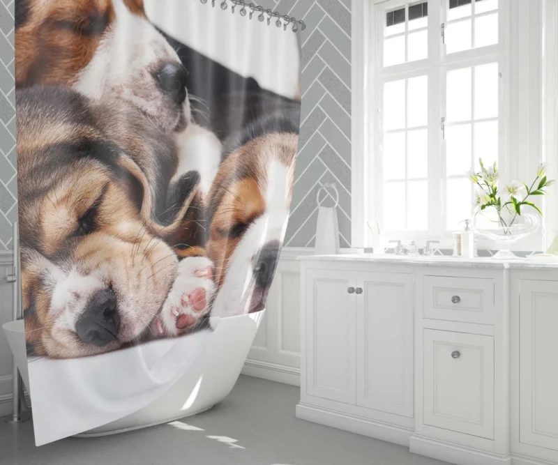 Beagle Inquisitive Charm Playful Delight Shower Curtain 1