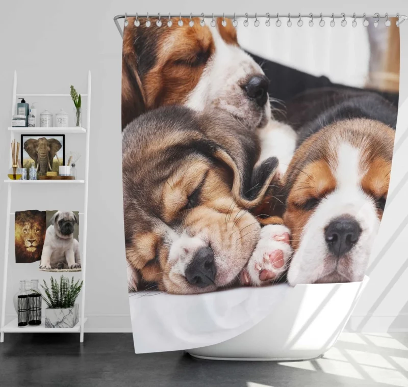 Beagle Inquisitive Charm Playful Delight Shower Curtain