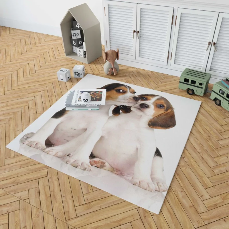 Beagle Puppies Playful Innocence Rug 1