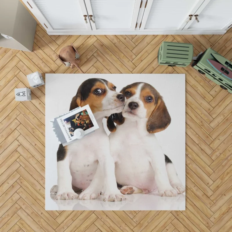 Beagle Puppies Playful Innocence Rug