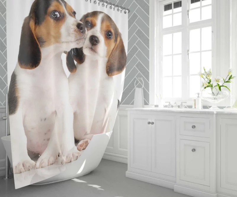 Beagle Puppies Playful Innocence Shower Curtain 1