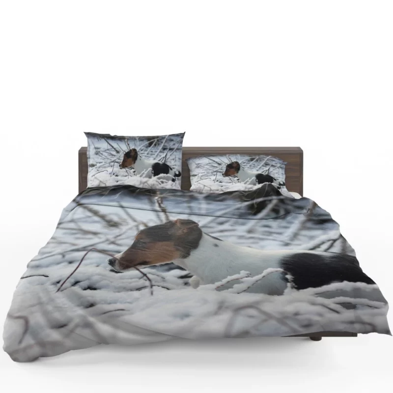 Beagle Puppy Snowy Adventure Bedding Set