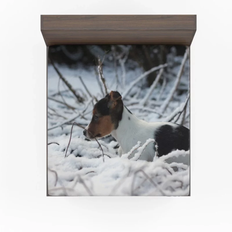 Beagle Puppy Snowy Adventure Fitted Sheet 1