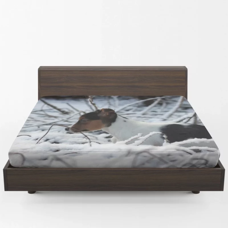 Beagle Puppy Snowy Adventure Fitted Sheet