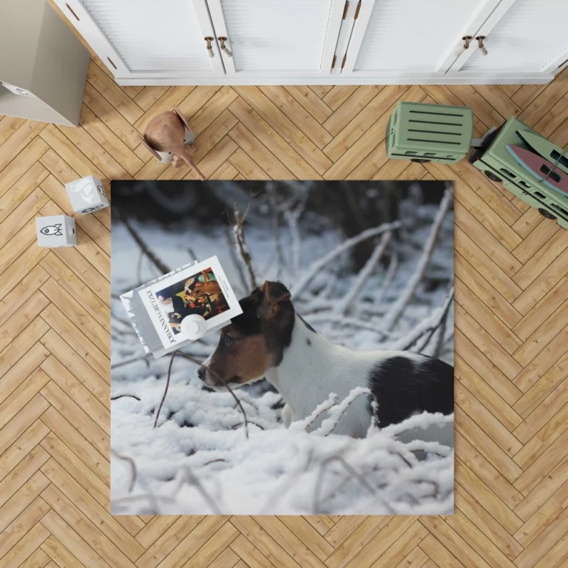 Beagle Puppy Snowy Adventure Rug