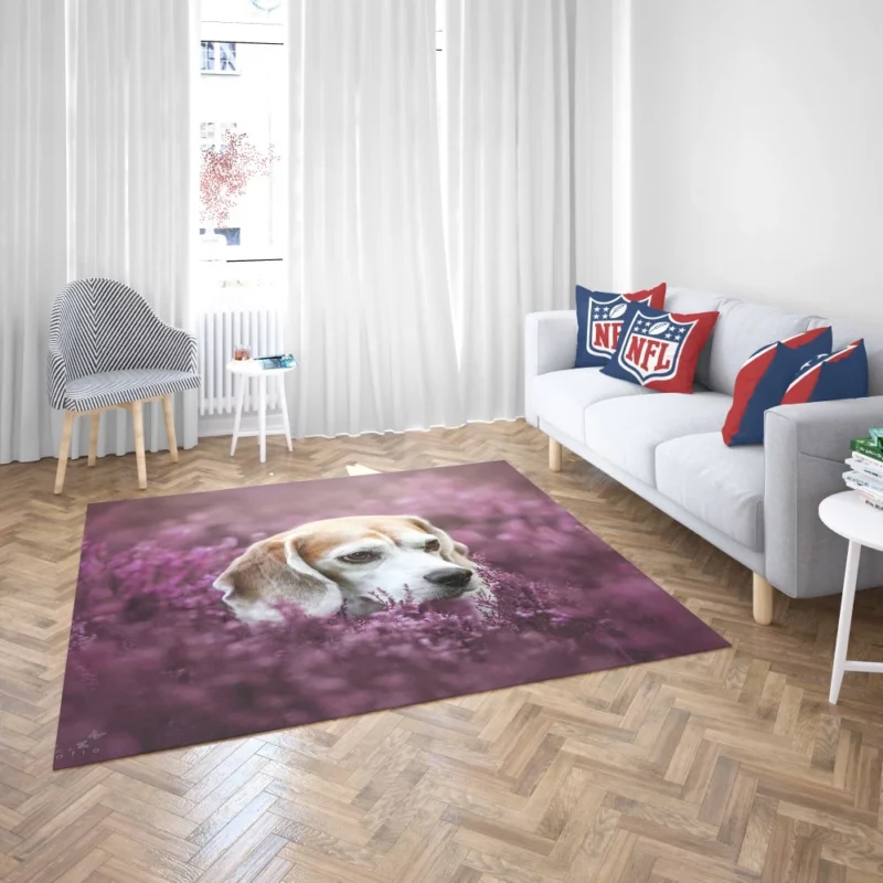 Beagle Purple Serenade Floral Fascination Rug 2