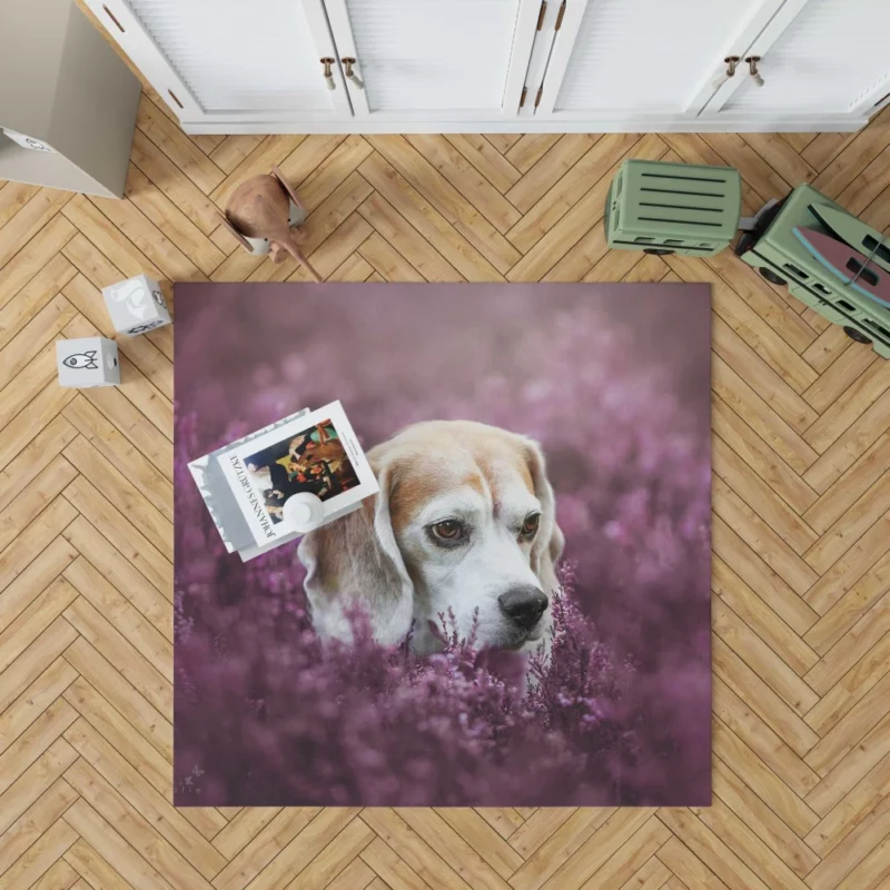 Beagle Purple Serenade Floral Fascination Rug