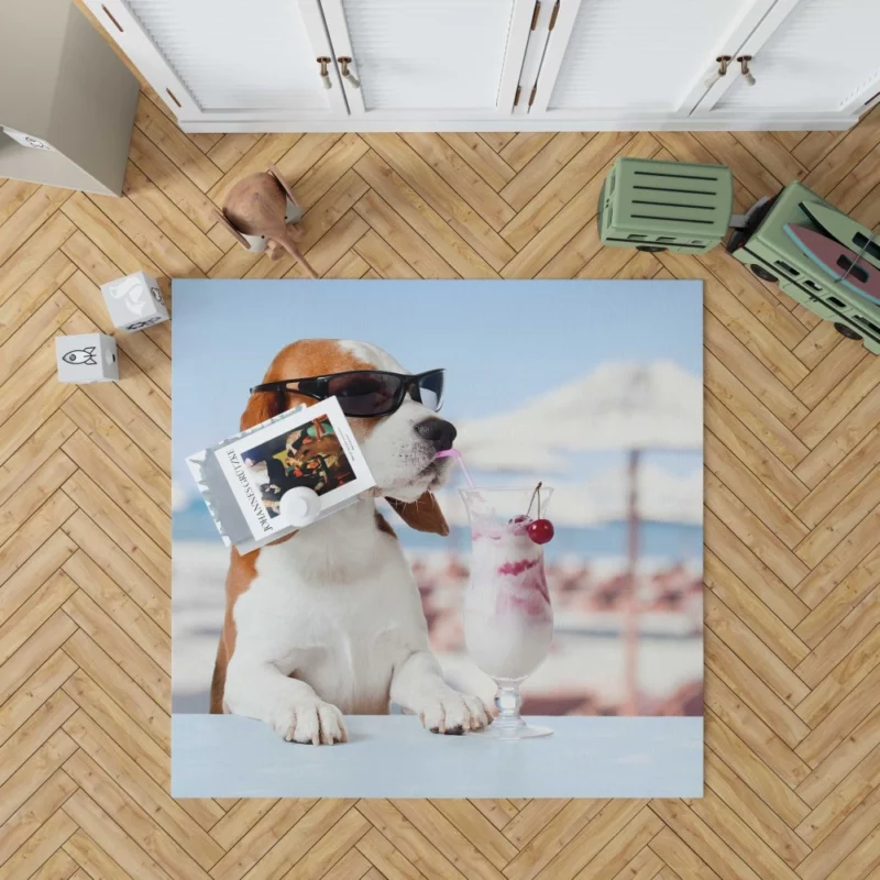 Beagle Summer Style Sunglass Adventure Rug