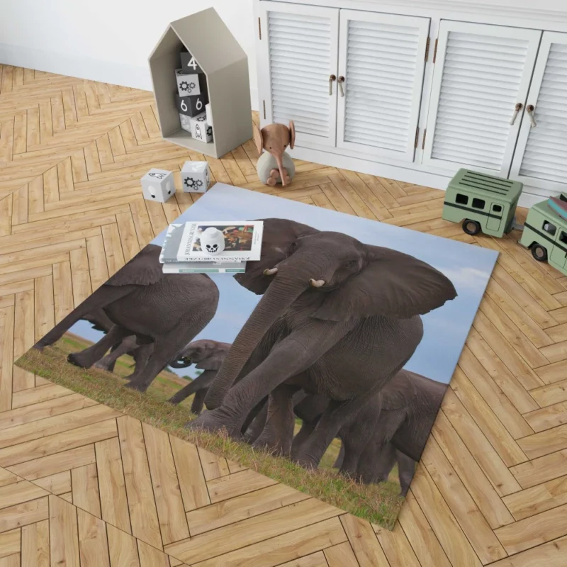 Beautiful Elephants Majestic Herd Rug 1