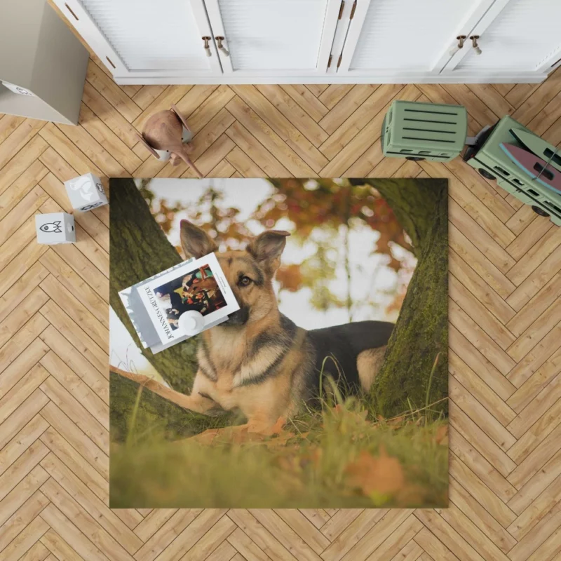 Beautiful German Shepherd Regal Stance Rug