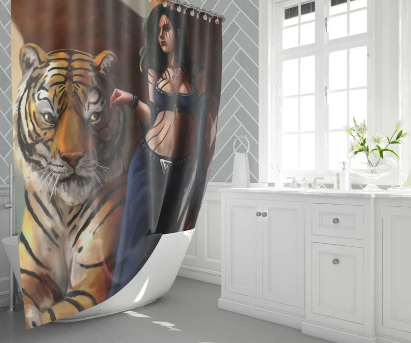 Beauty and the Beast Untamed Grace Shower Curtain 1