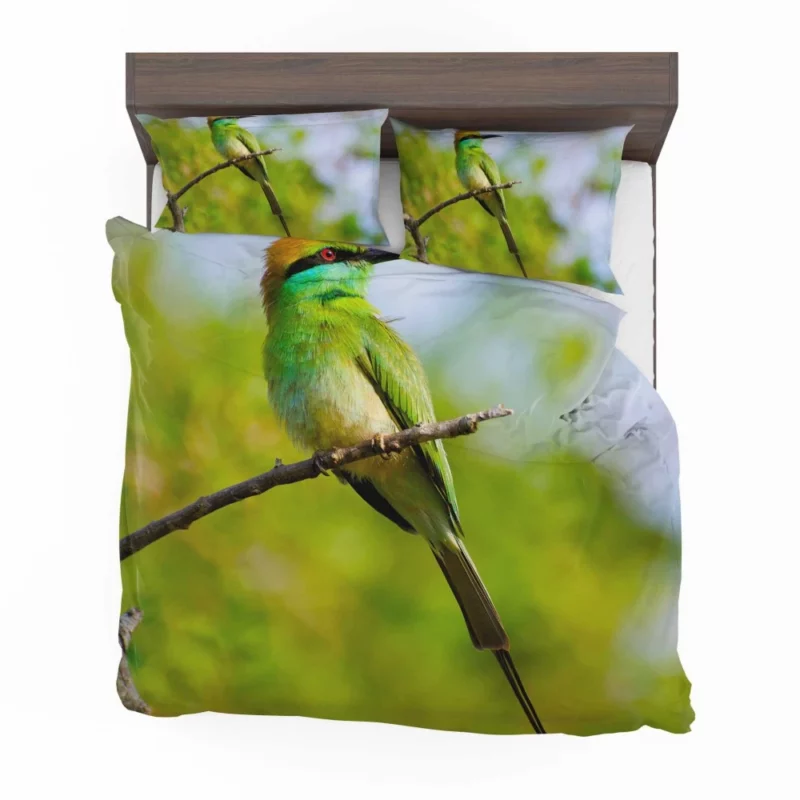 Bee-eater Branch Pose Vibrant Bird Bedding Set 1