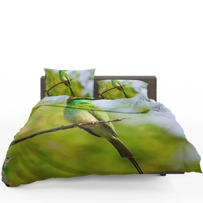 Bee-eater Branch Pose Vibrant Bird Bedding Set