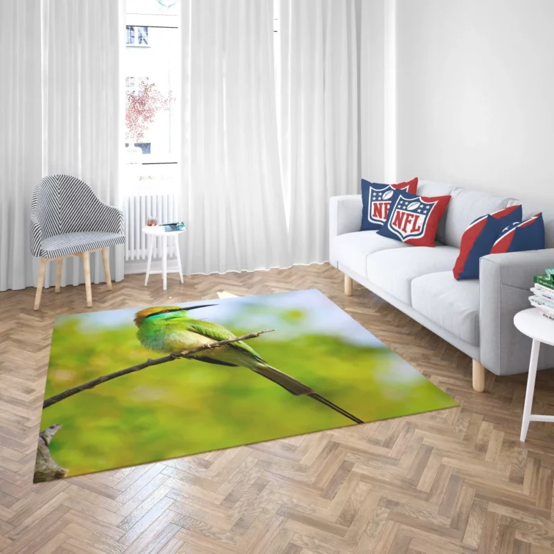 Bee-eater Branch Pose Vibrant Bird Rug 2