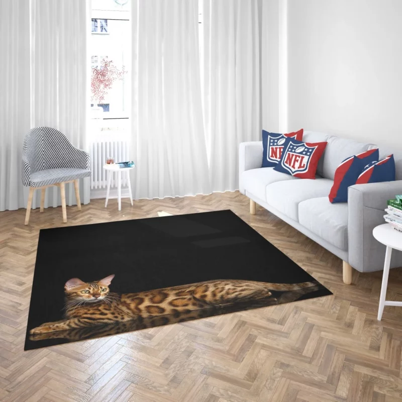 Bengal Cat Reflective Gaze Mysterious Charm Rug 2