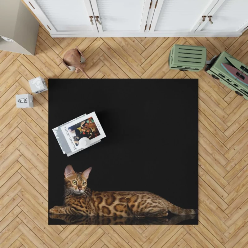 Bengal Cat Reflective Gaze Mysterious Charm Rug