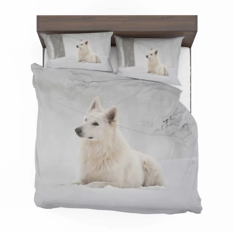 Berger Blanc Suisse in Snowfall Grace Bedding Set 1