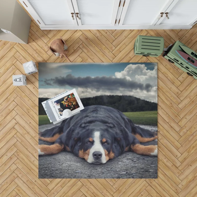 Bernese Mountain Dog Bathtub Bliss Rug