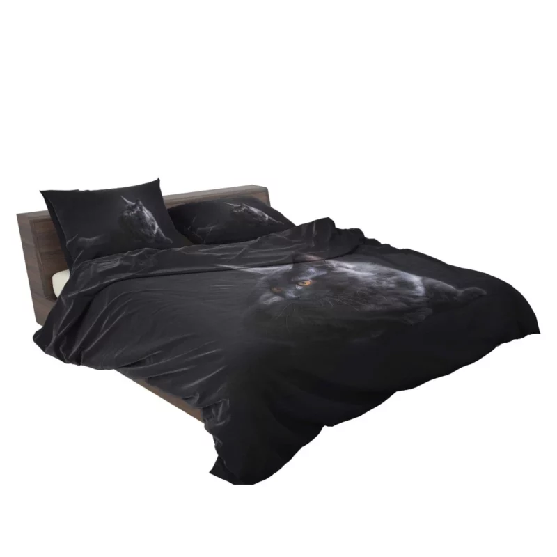 Black Cat Portrait Mysterious Elegance Bedding Set 2