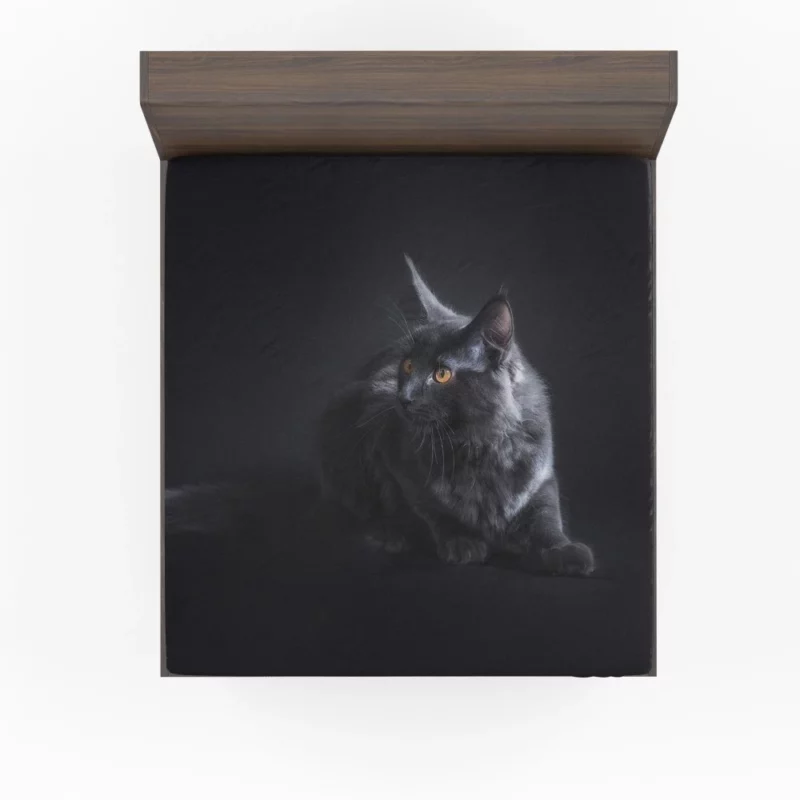 Black Cat Portrait Mysterious Elegance Fitted Sheet 1