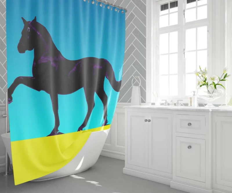 Black Horse Majestic Presence Shower Curtain 1