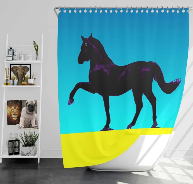 Black Horse Majestic Presence Shower Curtain