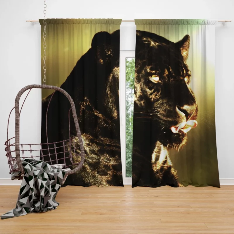 Black Panther Wild Animal Curtain