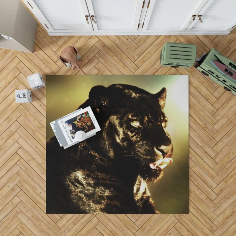 Black Panther Wild Animal Rug