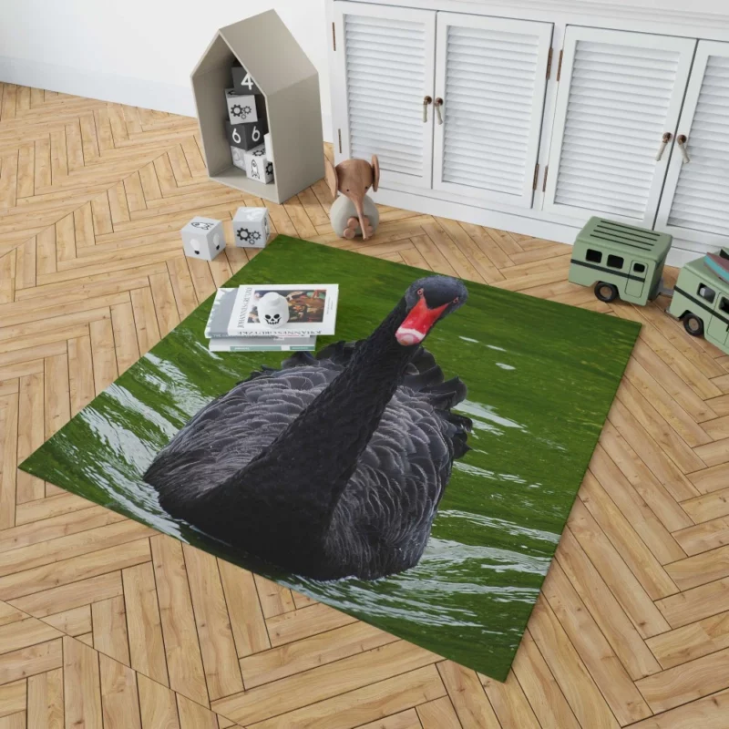 Black Swan Enigmatic Beauty Dark Elegance Rug 1