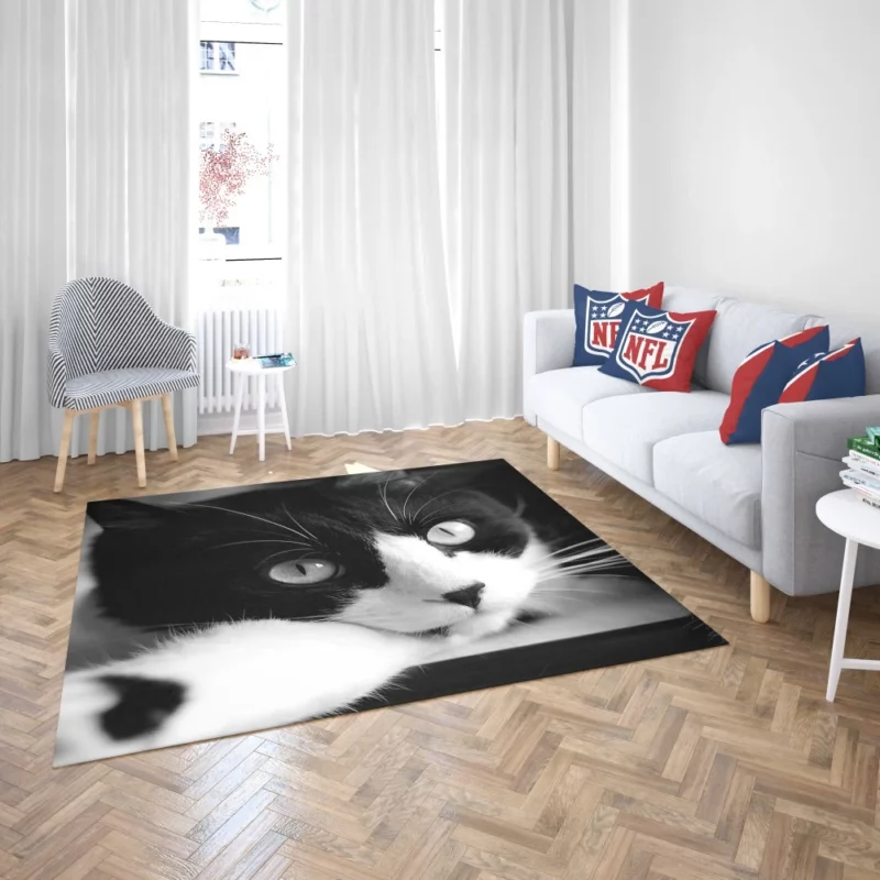 Black & White Cat Enigmatic Beauty Rug 2