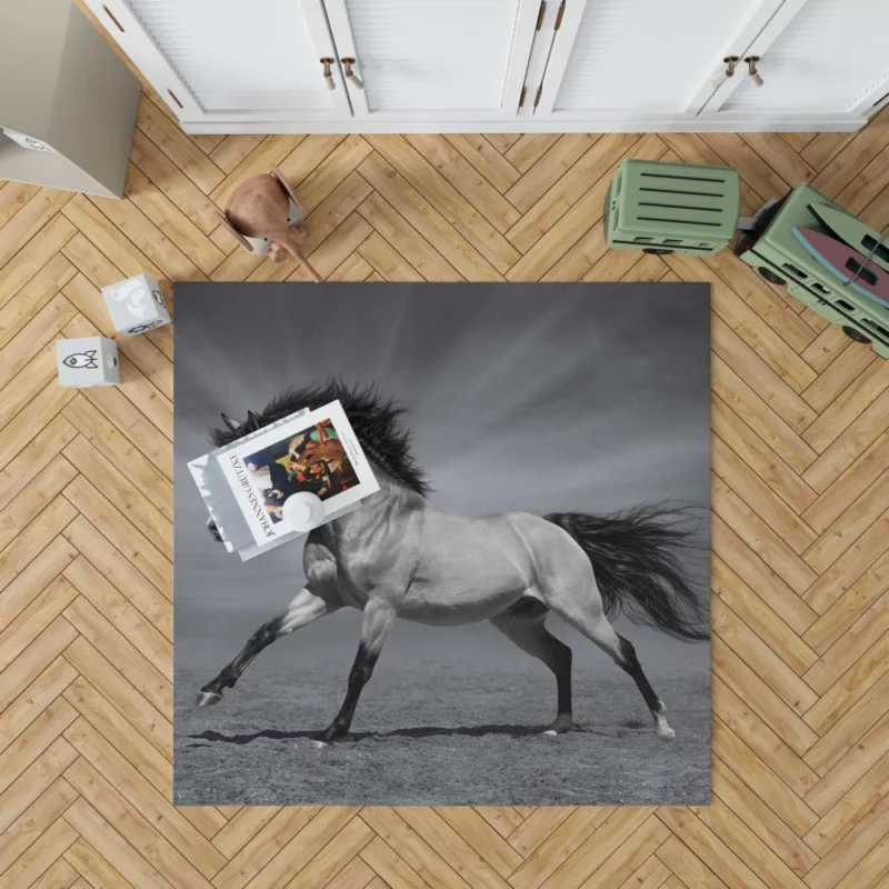 Black & White Horse Majesty Equine Grace Rug