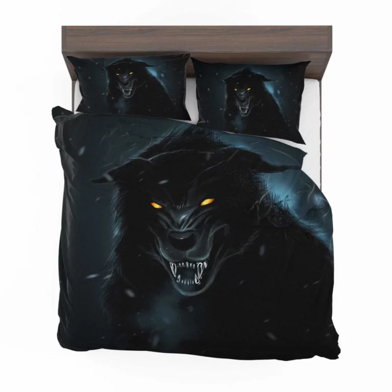 Black Wolf Shadows Midnight Enigma Bedding Set 1