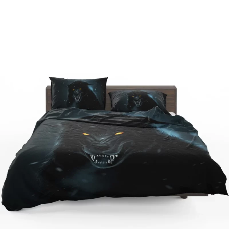 Black Wolf Shadows Midnight Enigma Bedding Set