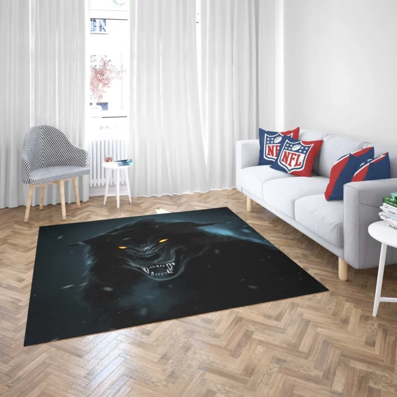 Black Wolf Shadows Midnight Enigma Rug 2