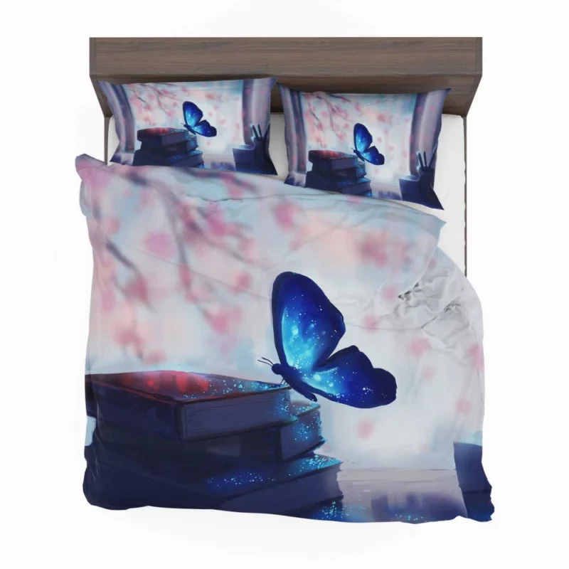 Blue Butterfly A Fantasy Tale Unfolded Bedding Set 1