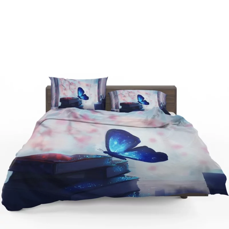 Blue Butterfly A Fantasy Tale Unfolded Bedding Set