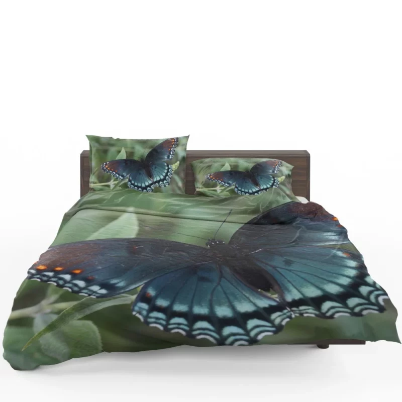 Blue Butterfly in Radiant Bloom Bedding Set