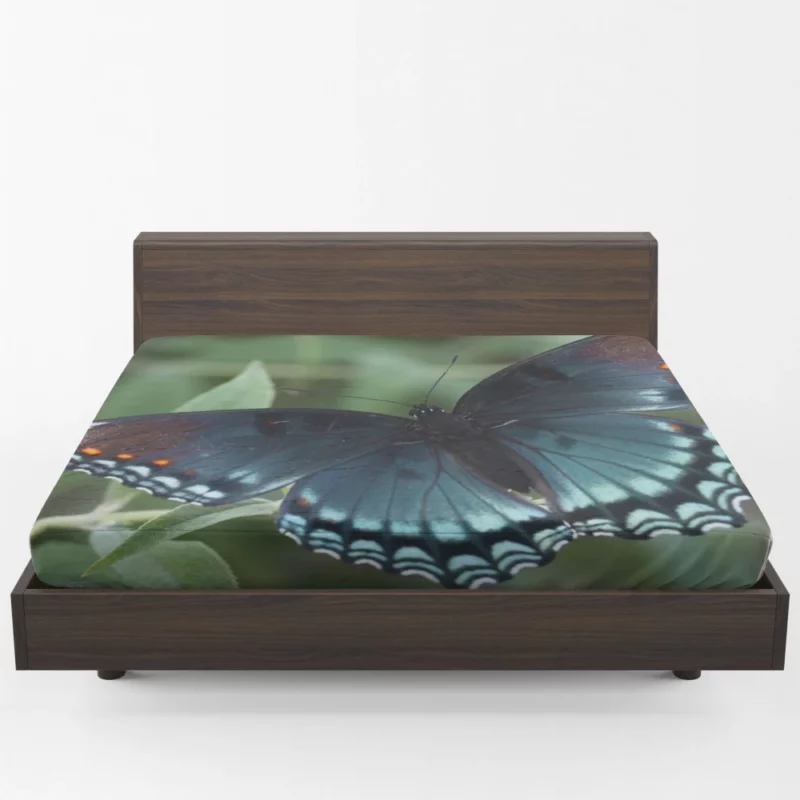 Blue Butterfly in Radiant Bloom Fitted Sheet