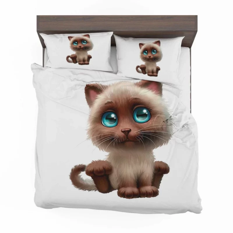 Blue-Eyed Cat Mysterious Stare Bedding Set 1